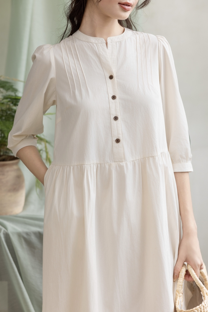 Swanlake | Váy Đầm Phom A Cổ Trụ Chất Liệu Cotton - D12355LW01