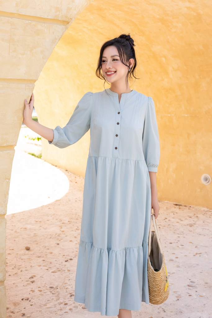 Swanlake | Váy Đầm Phom A Cổ Trụ Chất Liệu Cotton - D12355LW01