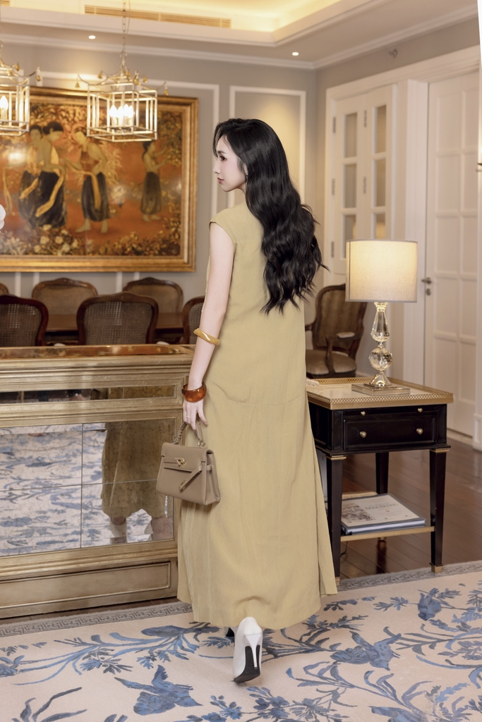 SWANLAKE | Váy Đầm Nữ Suông Maxi Xòe Sát Nách Cotton Cát Lót Thêu Hoa Tiệc Công Sở Thanh Lịch D12935LW01