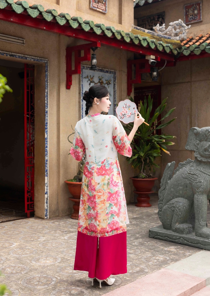 Áo Dài Chất Liệu Tơ Óng Lót Lụa Hàn Swanlake - L10022LW10