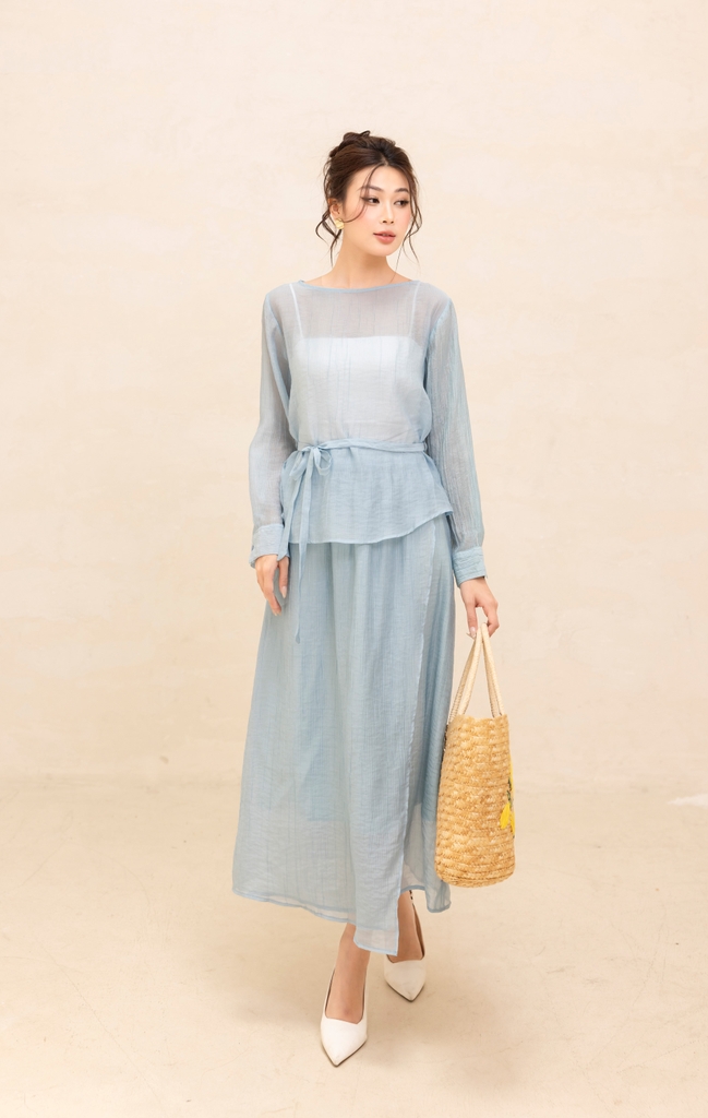 Swanlake | Set Áo Váy Công Sở Chất Chất Tơ Xốp - B12347LW01