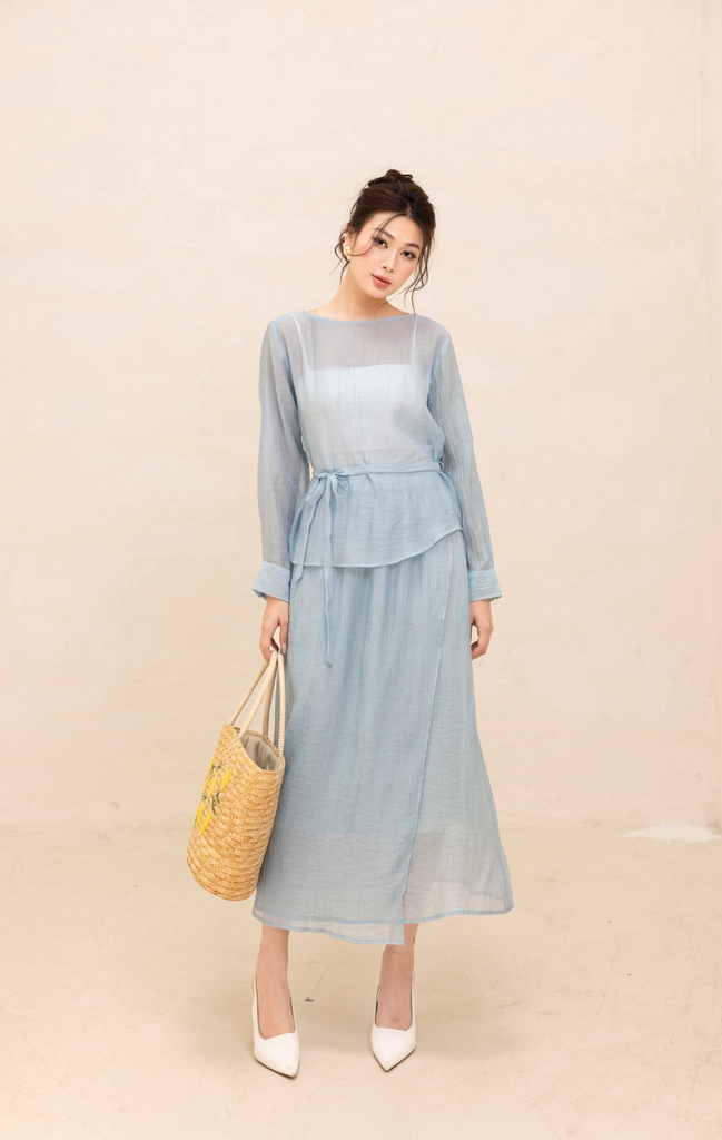 Swanlake | Set Áo Váy Công Sở Chất Chất Tơ Xốp - B12347LW01