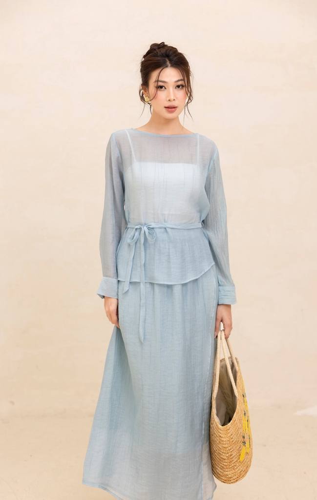 Swanlake | Set Áo Váy Công Sở Chất Chất Tơ Xốp - B12347LW01