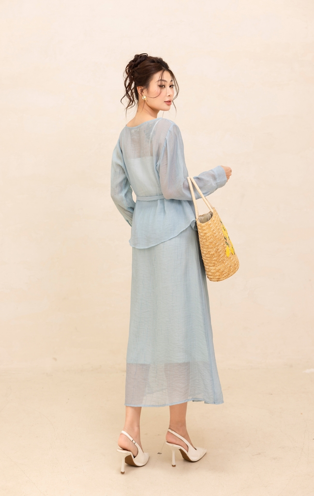 Swanlake | Set Áo Váy Công Sở Chất Chất Tơ Xốp - B12347LW01