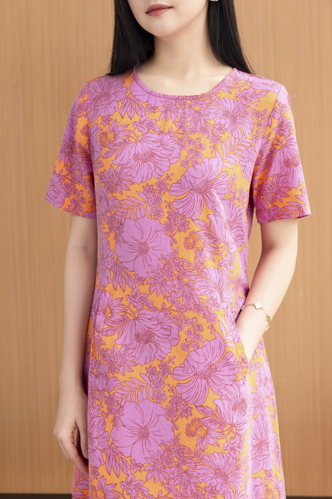 Đầm Linen Bông Đuôi Cá Phom Ôm Swanlake - D11531LW04