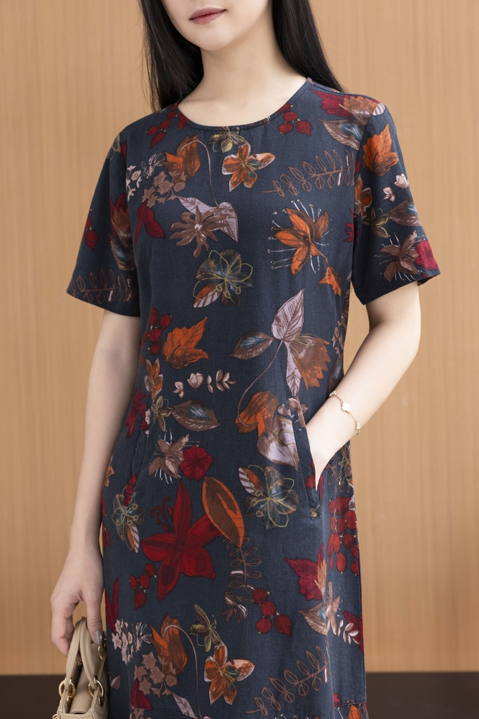 Đầm Linen Bông Đuôi Cá Phom Ôm Swanlake - D11531LW04