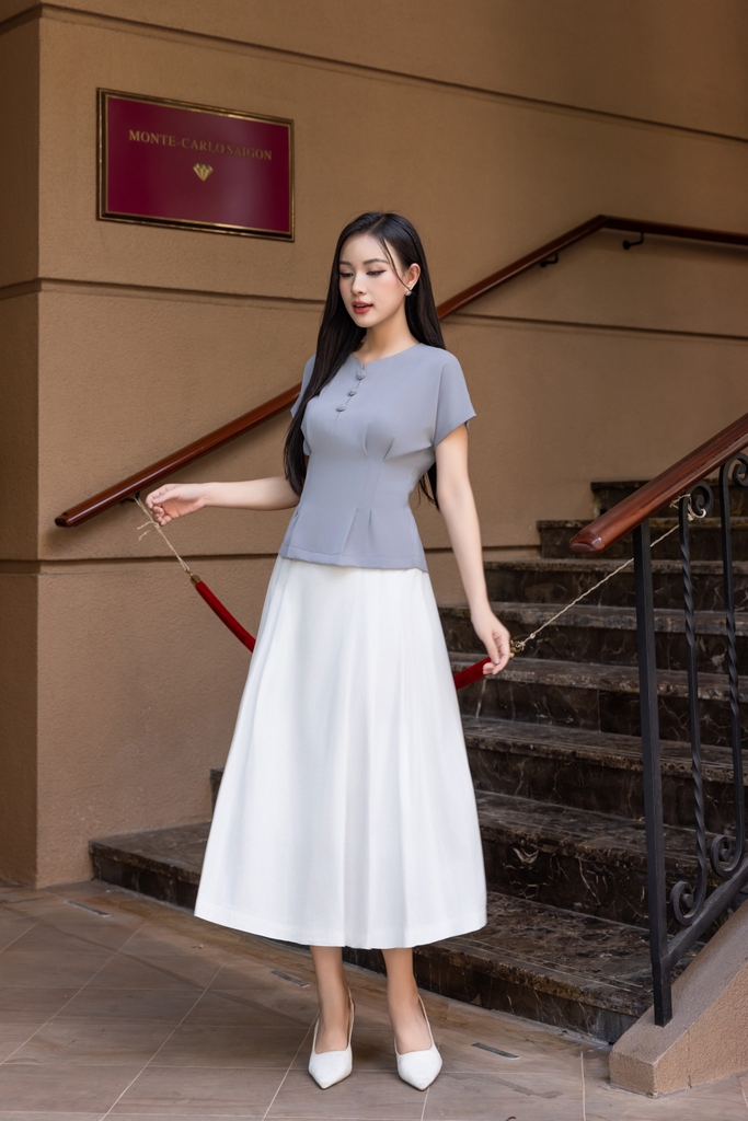 Swanlake | Chân Váy Phom Dài A Rộng Lưng Dây Kéo - V12246LW01