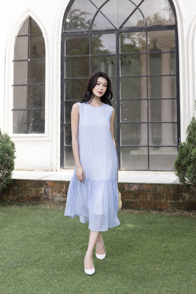 Swanlake | Đầm Phom Suông Sát Cánh Tơ Gân Phom Suông Đuôi Cá D11519LW01