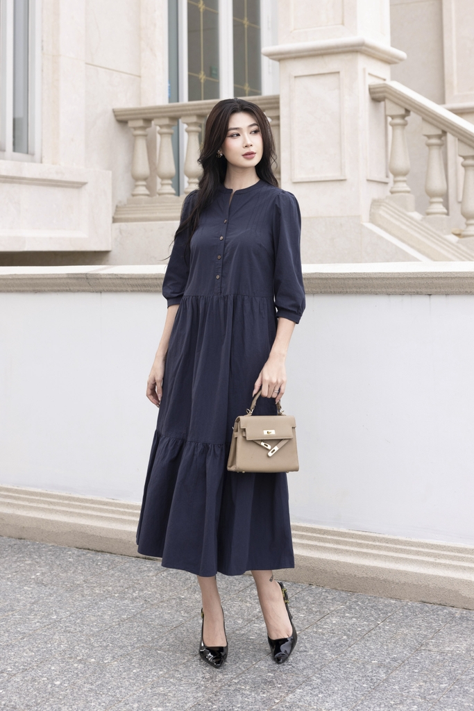 Swanlake | Váy Đầm Phom A Cổ Trụ Chất Liệu Cotton - D12355LW01