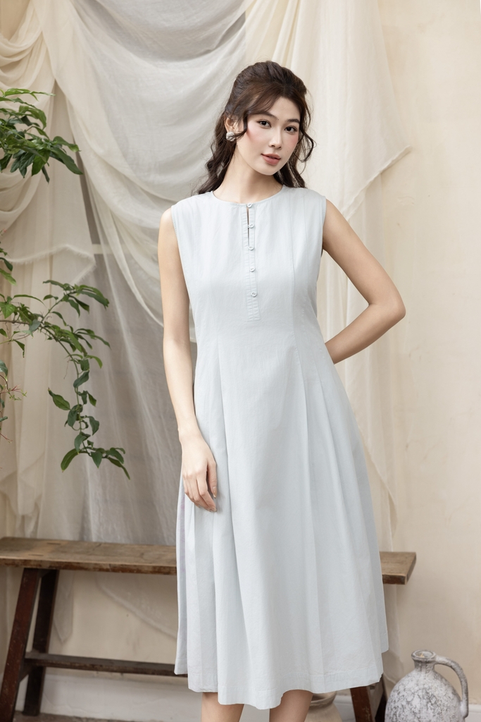 Swanlake | Váy Đầm Phom A Sát Nách Chất liệu Cotton Xếp Ly - D12224LW01
