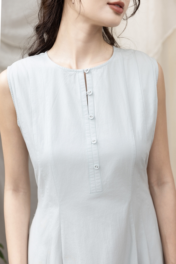 Swanlake | Váy Đầm Phom A Sát Nách Chất liệu Cotton Xếp Ly - D12224LW01