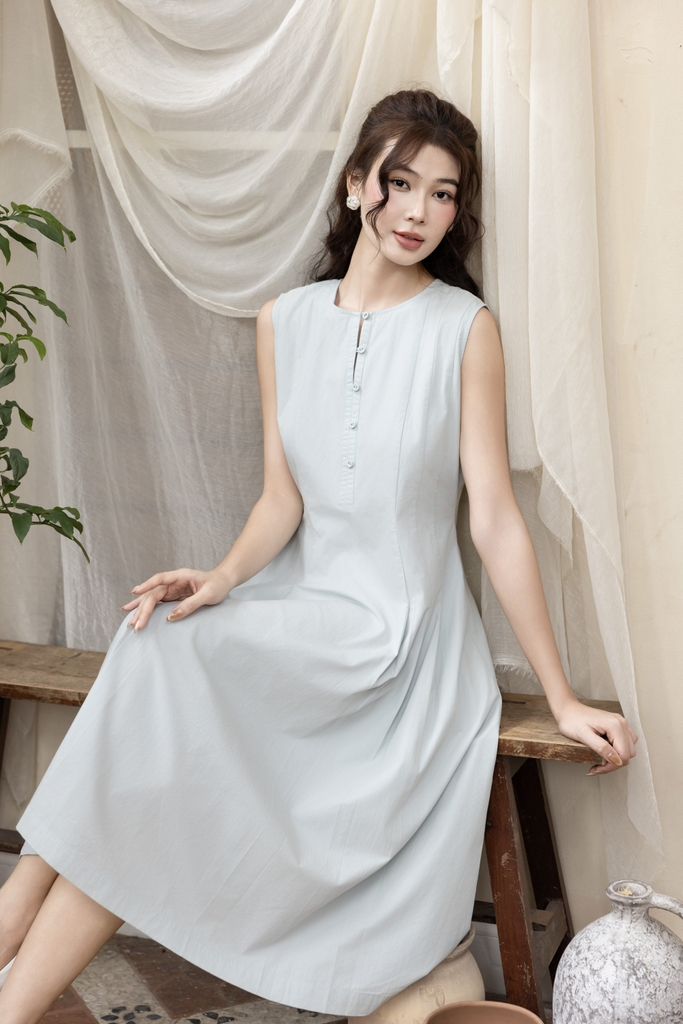 Swanlake | Váy Đầm Phom A Sát Nách Chất liệu Cotton Xếp Ly - D12224LW01