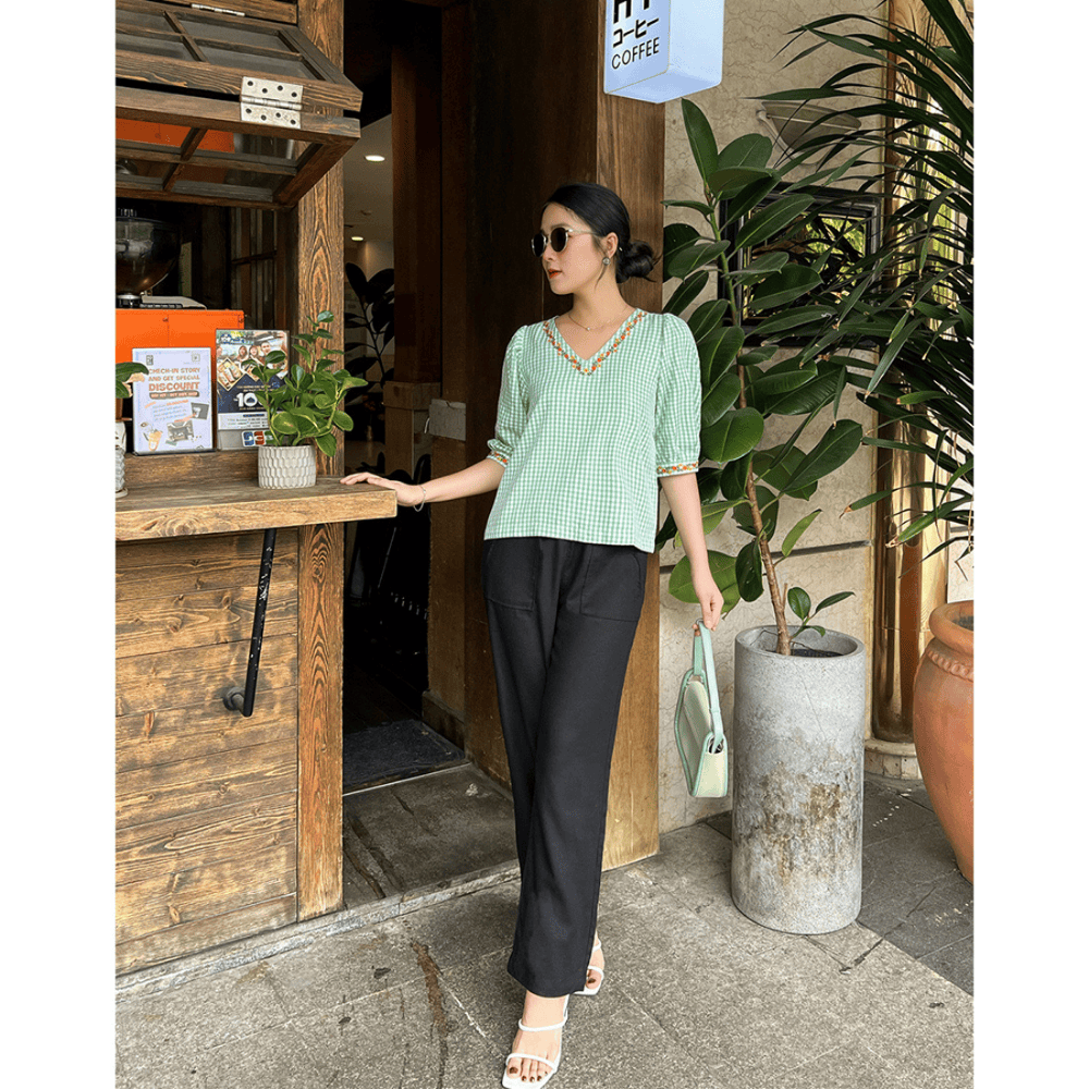 Quần Linen Hai Túi Có Dây Kéo Swanlake - Q10304LW02