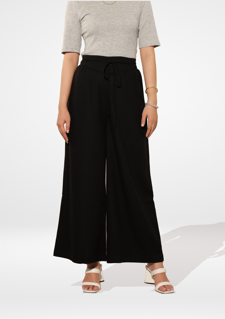 Quần Linen Ống Rộng Dây Rút Swanlake - Q11627LW02