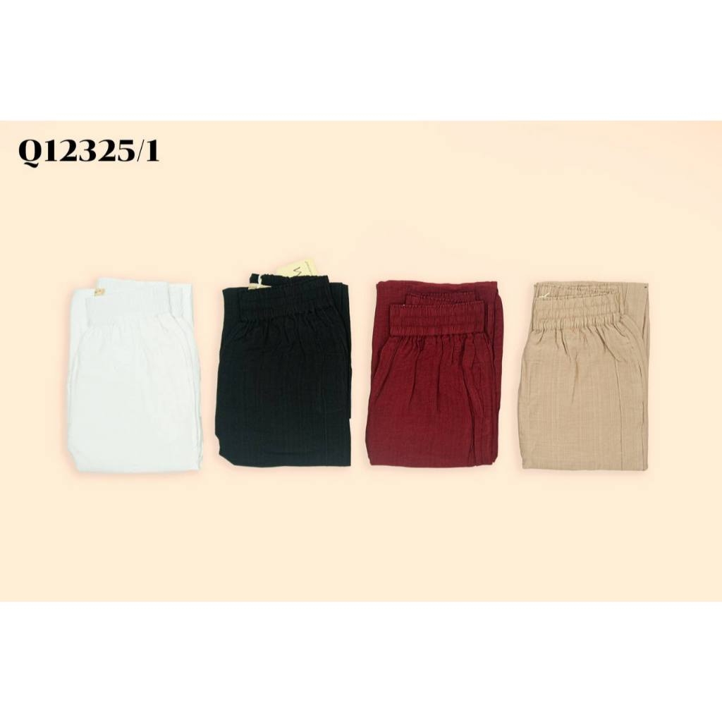 M Collection | Quần Trung Niên Tặng Mẹ Ống Suông Lưng Thun Lụa Hàn - Q12325LW01
