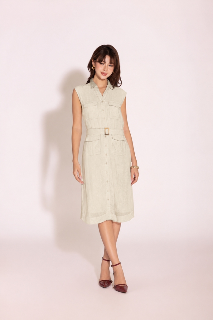 Refined White | Đầm Linen D14037LW01