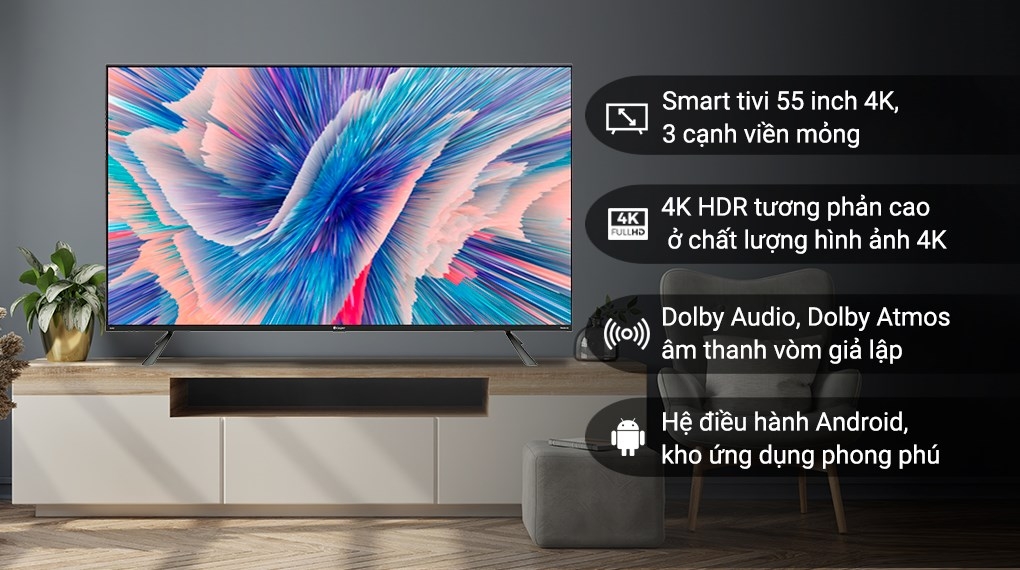 Android Tivi QLED Casper 4K 55 inch 55QG8000