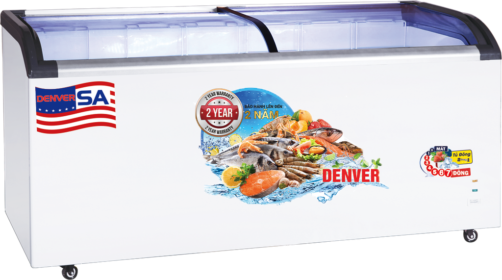 Tủ đông mặt kính cong Denver AS 1580K
