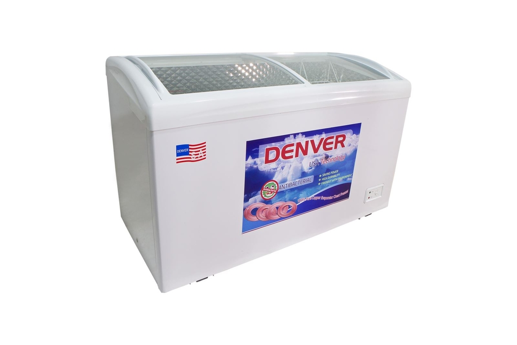 Tủ đông mặt kính cong Denver 400 Lít AS 559K - Lòng Inox