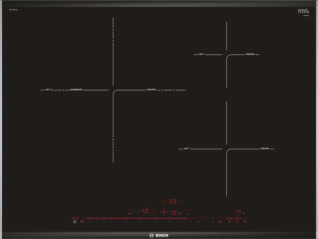 Bếp từ ba vùng nấu lắp âm Bosch PID675DC1E