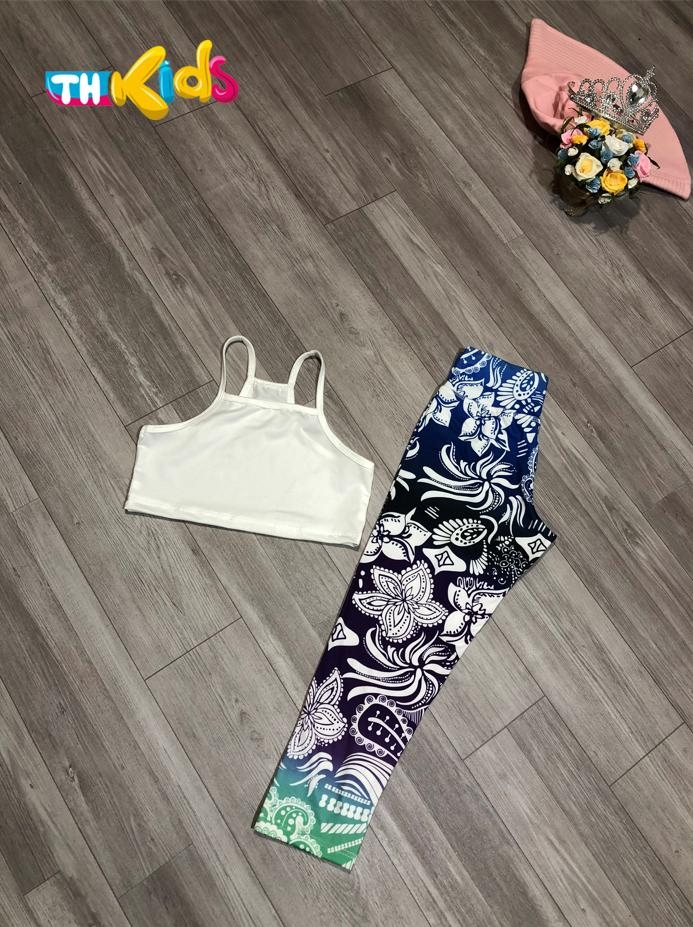 Set YG Hồng + Quần Họa Tiết Xanh