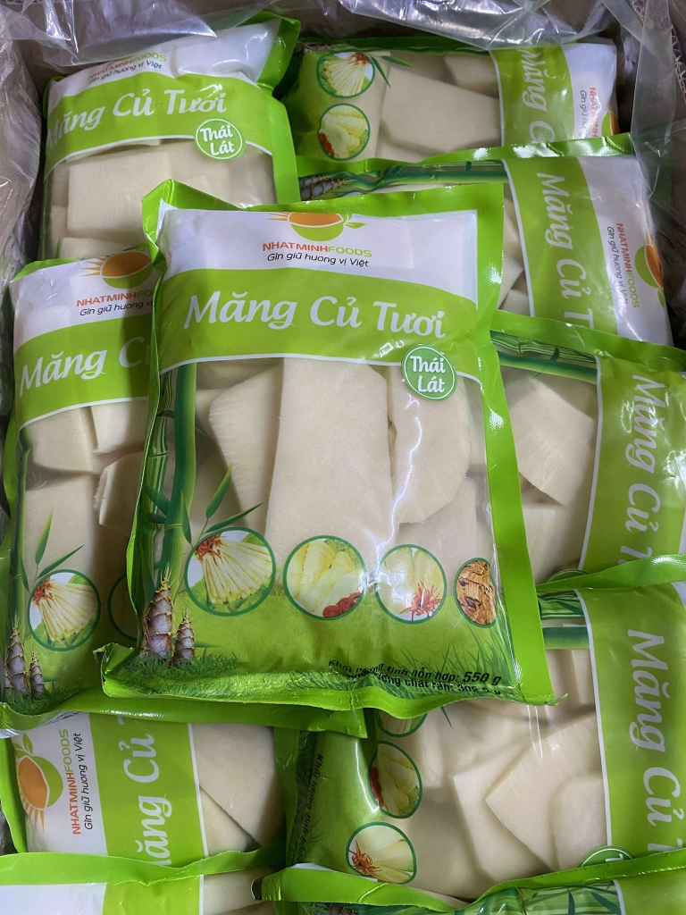 Măng củ tươi thái lát 竹の子－生な竹の子スライスカット  ( 550gr )