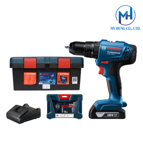 Máy khoan động lực dùng pin 18V Bosch GSB 183-LI (1 Pin + Hộp công cụ)