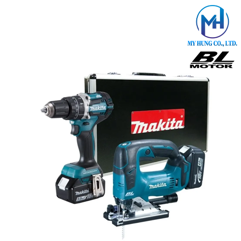 Bộ sản phẩm dùng pin 18v Makita DLX2202TX1(DHP484＋DJV182)