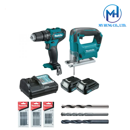 Bộ sản phẩm dùng pin 12v Makita CLX230X1 (HP333D＋JV101D)