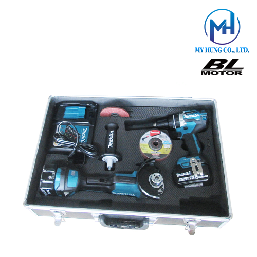 Bộ sản phẩm dùng pin 18v Makita DLX2426TX1(DDF484＋DGA404)