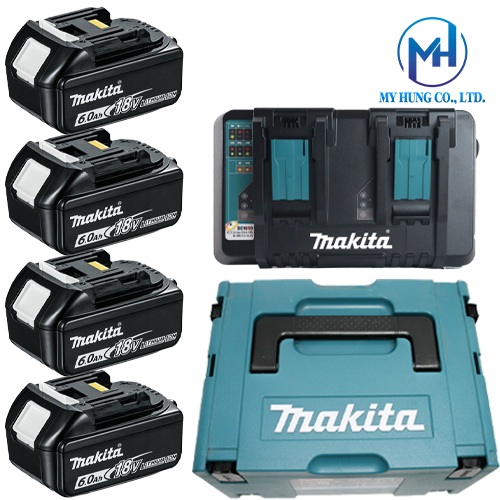 Bộ pin sạc Makita 198091-4 (BL1860B*4+DC18RD+MAKPAC3)