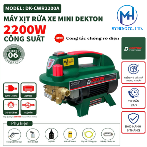 Máy rửa xe Dekton DK-CWR2200A (Có chỉnh áp)