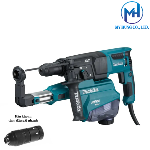 Máy khoan đa năng với hệ thống hút bụi Makita HR2653T (26MM/800W)