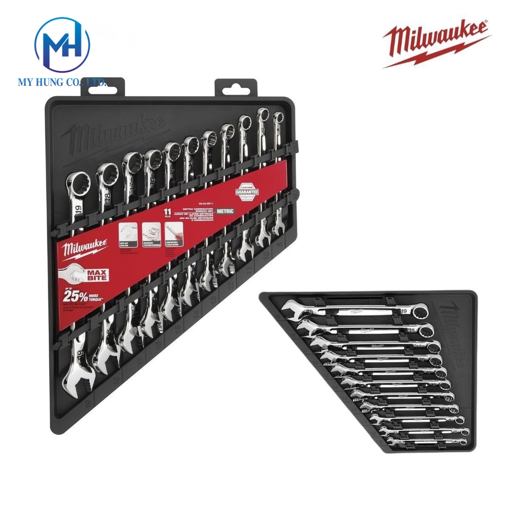 Bộ cờ lê cóc 11 chiếc 8-19mm Milwaukee 48-22-9511
