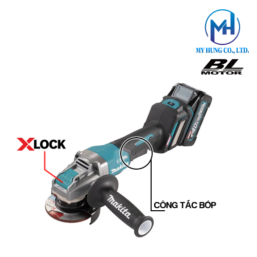 Máy mài góc dùng pin 40V Makita GA044GZ(100MM/Thân máy)