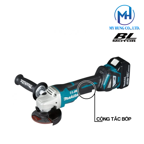 Máy mài góc dùng pin 18v Makita DGA518RTE(125MM)