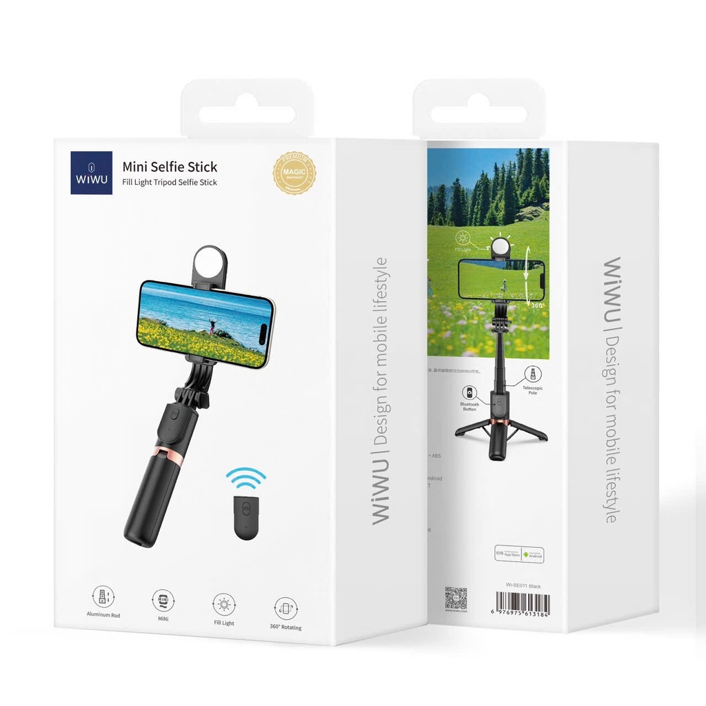 Gậy selfie Mini Wiwu Wi-SE011 có đèn chiếu sáng