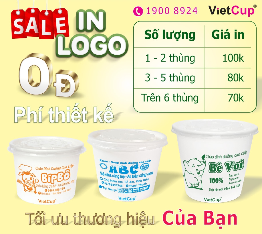 in logo lên cốc, bát giấy, cốc giấy, ly giấy, vietcup 1