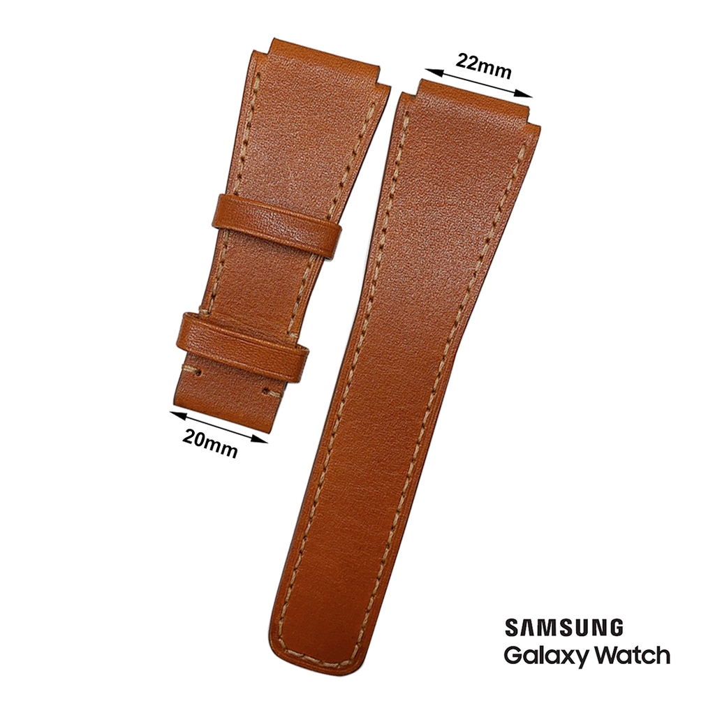 Dây đồng hồ da bò Samsung Galaxy Watch, Samsung Gear Màu nâu sáng