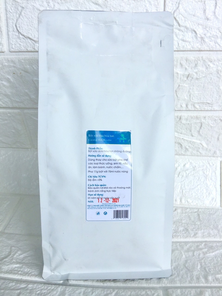 Bột sữa dừa hòa tan không đường gói 500g