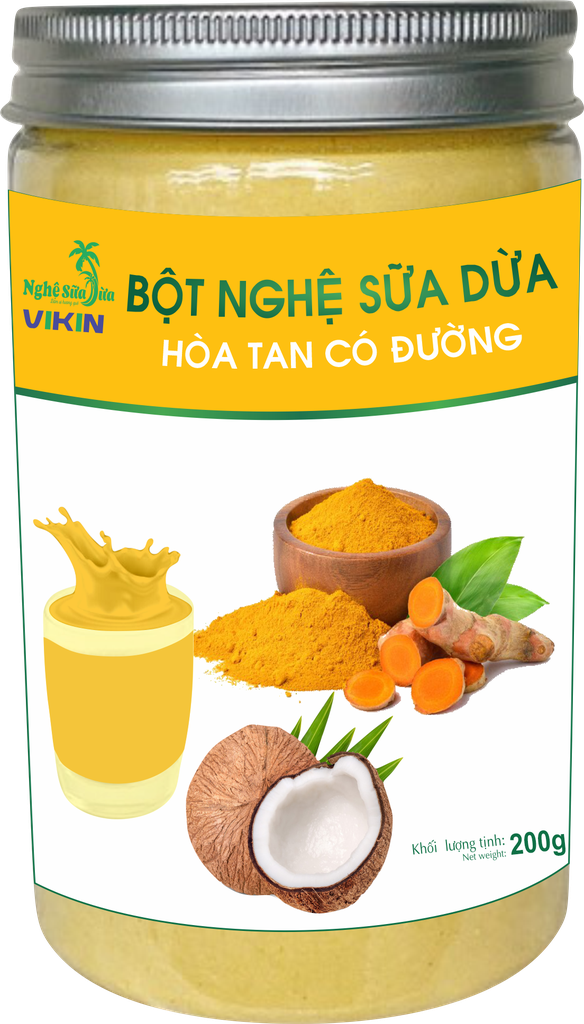 Bột nghệ sữa dừa hũ 250g (gồm hũ)