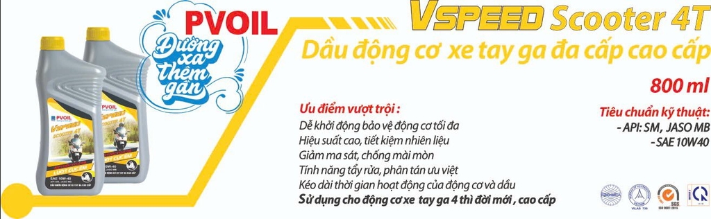 Nhớt PV Oil ga 10w40 0.8 Lí x 1 chai ( online)