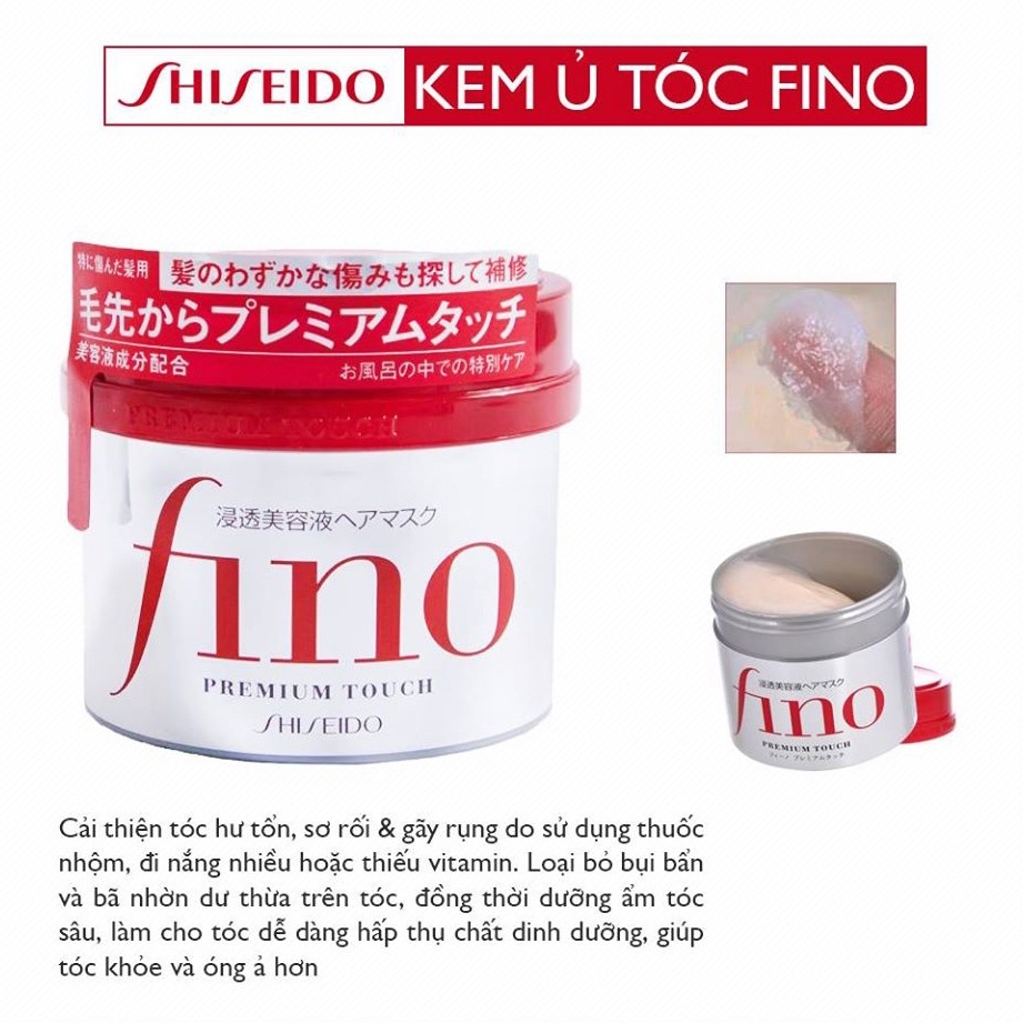 Kem ủ tóc Fino Premium Touch Nhật Bản giúp tóc phục hồi và suôn mượt 230g