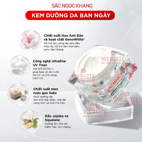 Kem Dưỡng Trắng Da Ban Ngày 5 in 1 - SẮC NGỌC KHANG 30g