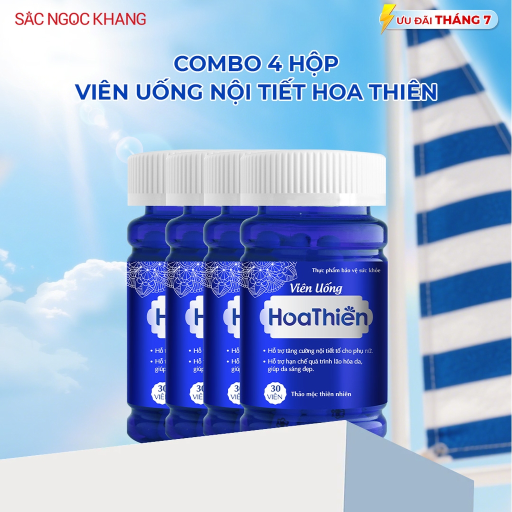 Combo 4 Hộp Viên Uống Cân Bằng Nội Tiết Hoa Thiên (30 viên/hộp)