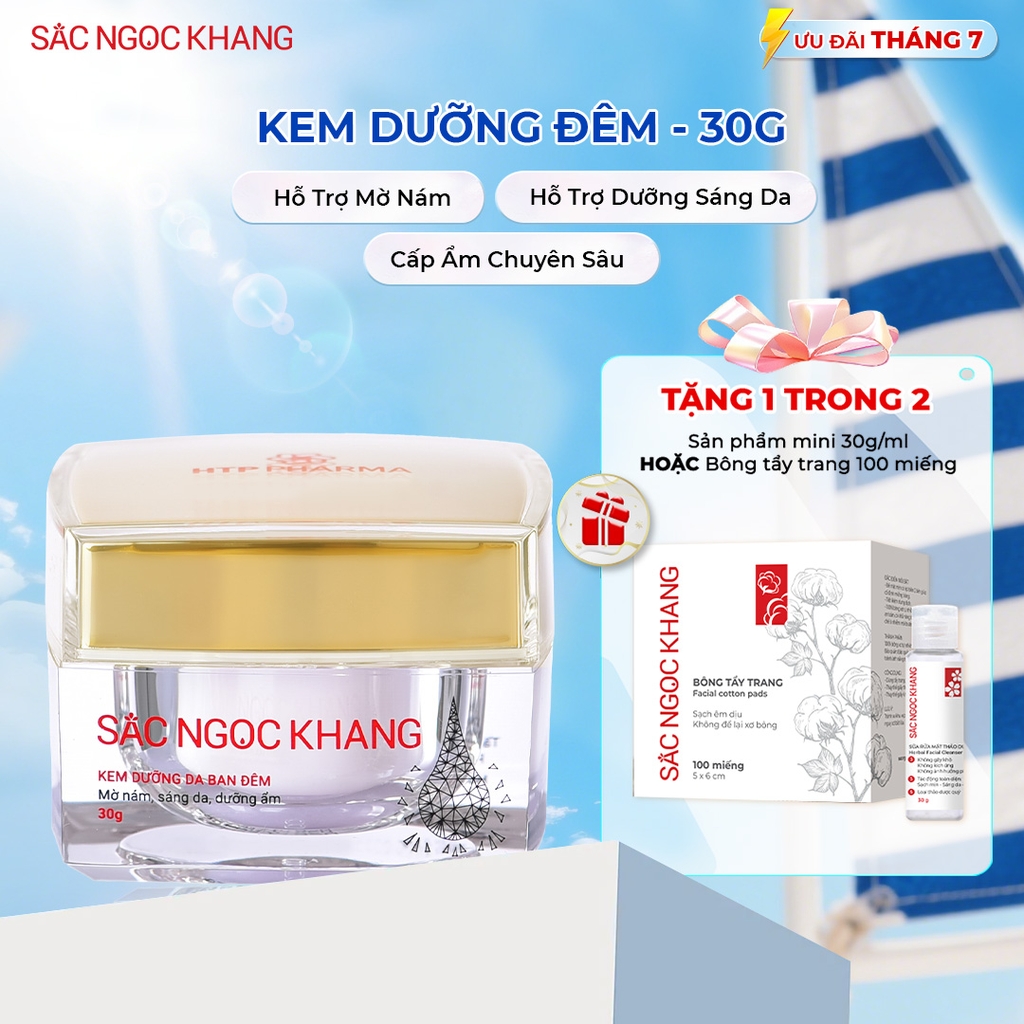 Kem Dưỡng Da Ban Đêm Sắc Ngọc Khang 30g - Dưỡng ẩm, mờ nám sạm, tàn nhang