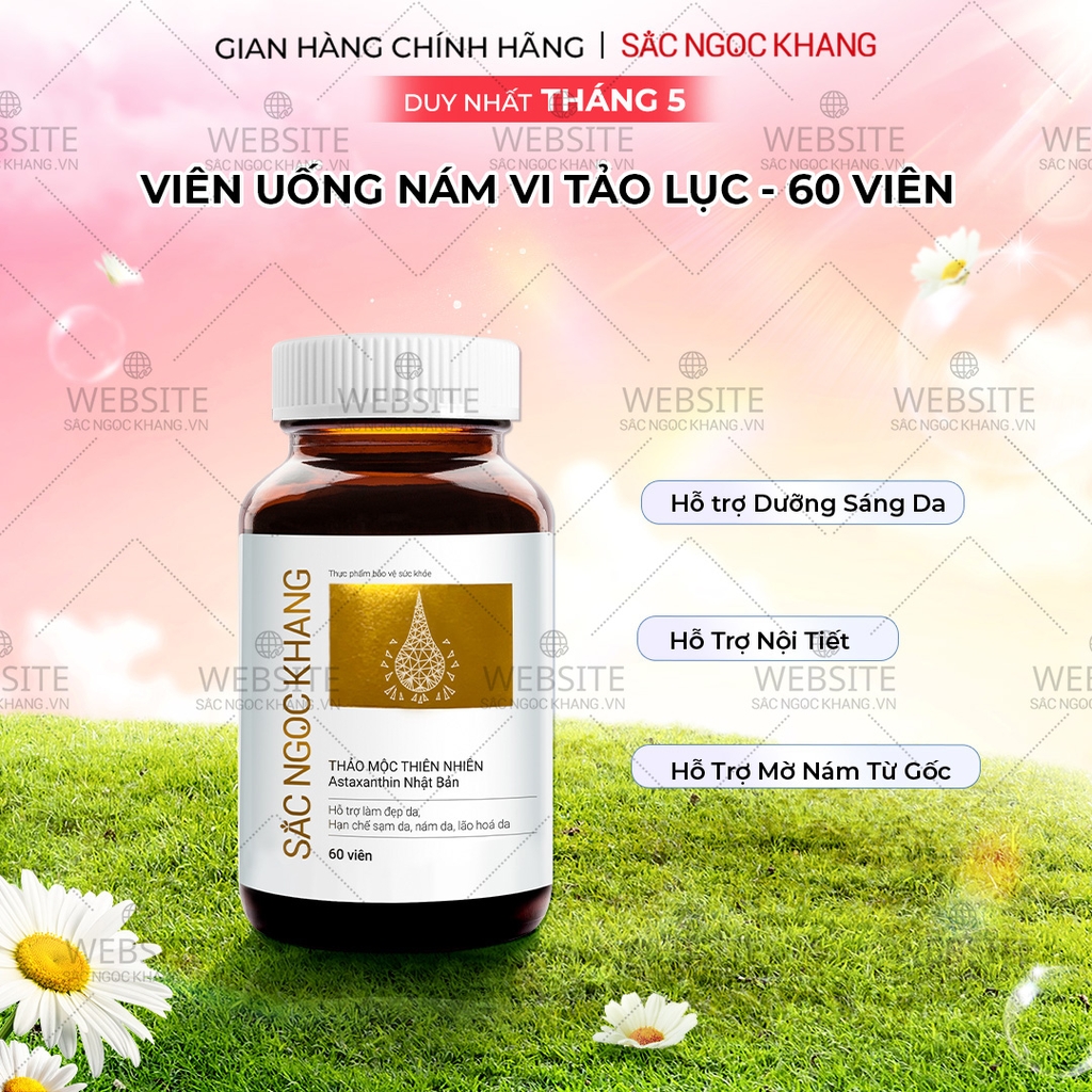 Viên Uống Vi Tảo Lục Sắc Ngọc Khang Mờ Nám, Đẹp Da, Hạn Chế Lão Hóa 60v