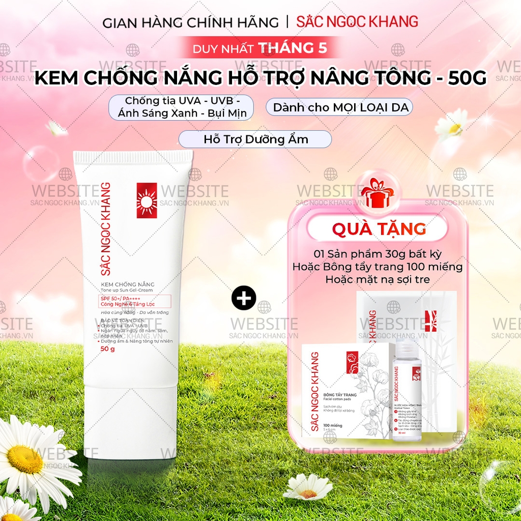 Kem Chống Nắng Nâng Tông Sắc Ngọc Khang 50g