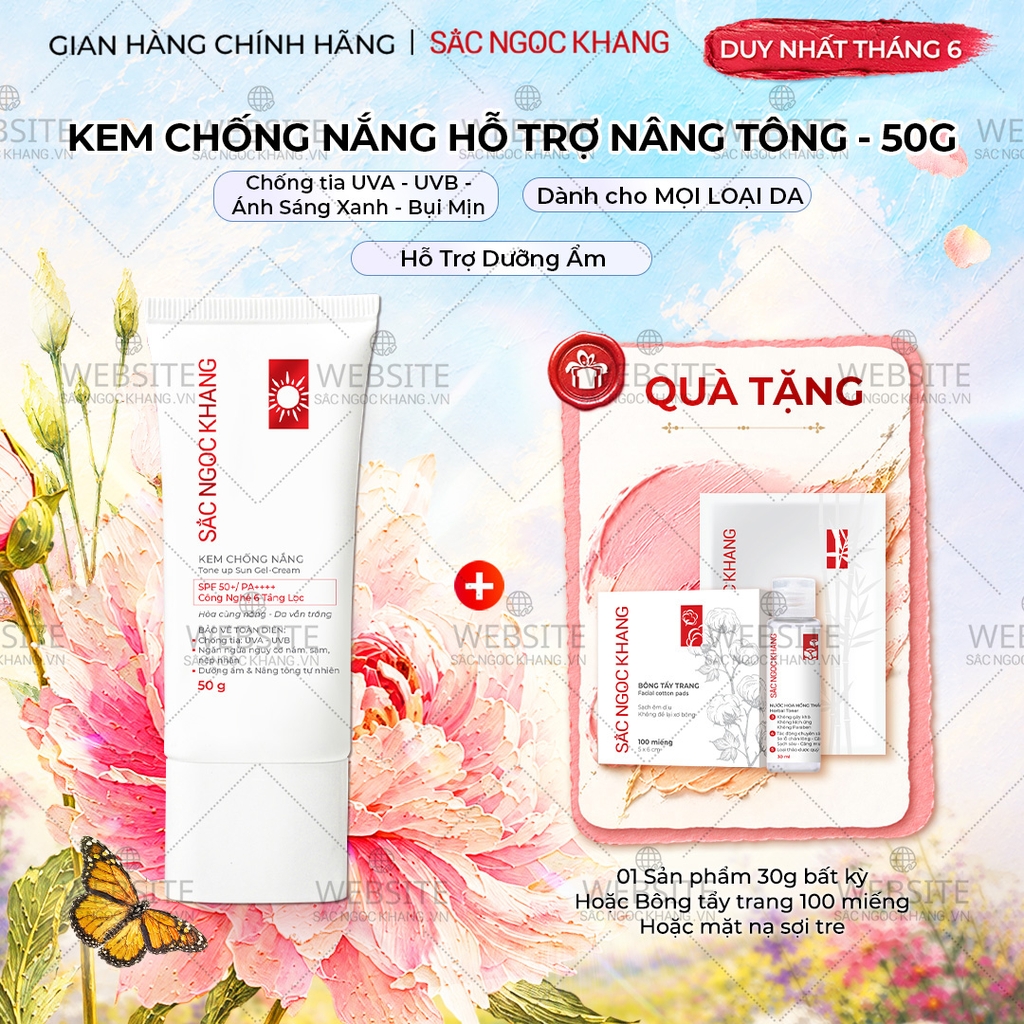 Kem Chống Nắng Nâng Tông Sắc Ngọc Khang 50g