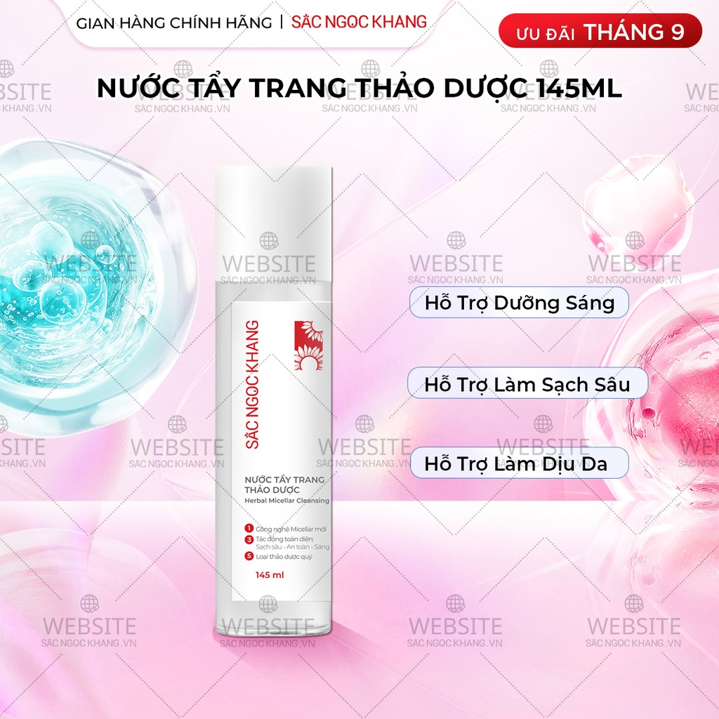 Nước Tẩy Trang Thảo Dược Sắc Ngọc Khang 145ml (Micellar Cleansing Water)